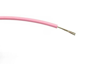 Przewód jednożyłowy linkowy, 0,2 mm², 7/0,2 mm, 24 AWG, PVC, 1 kV AC, Różowy, dł. 500m, RS PRO