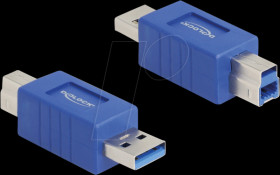 67213 USB 3.0 adapter, A plug > B plug, blue