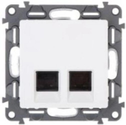 polo.Fiorena Gniazdo komputerowe podwójne 2xRJ45 kat. 5e UTP białe 22015802