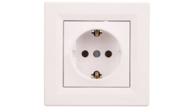 Asfora Gniazdo Pojedyncze Z/U Schuko Białe Eph2900121
