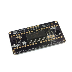 STEMMA QT 14-segment LED Alphanumeric Backpack - moduł ze sterownikiem I2C dla wyświetlaczy 14-segmentowych