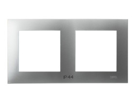 SZAFIR Ramka 2 podwójna do łączników IP-44 srebro RH-2Z/18 OSPEL