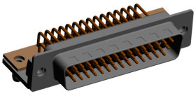 Złącze D-Sub 44-pinowe Męski Kąt prosty Montaż wtykowy raster 2.286mm Złoto