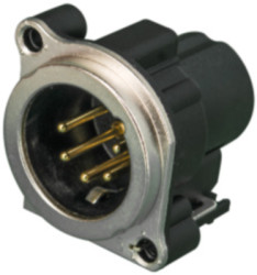 XLR panel plug, 5 pole, gold-plated, metal, NC5MBV