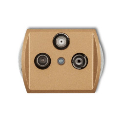 TREND Gniazdo antenowe RTV-SAT końcowe multimedialne (Internet) złoty metalik 8GM