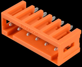 734-236 Print pin header, mini, RM 3.81, straight, 6-pin