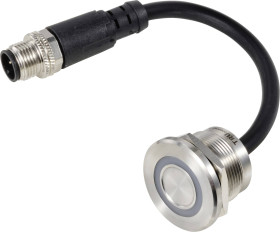 TRU COMPONENTS TC-12835300 Przycisk czujnika TC-TS22A10YSSG12M12 MALE CONNECTOR, 22 mm, 24 V, 0.5 A, 1 szt.