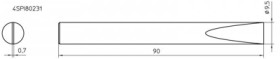 Soldering tip, chisel shaped, Ø 9.5 mm, (L) 90 mm, SPI80231