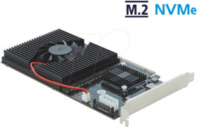 90409 Converter PCIe x8/x16 &gt; 4x M.2 Key M