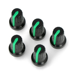 Gałka potencjometru RCL14 zielona - 6/14mm - 5szt.