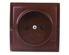 BIS Gniazdo pojedyncze b/u z przesłonami brązowe GN-1BP/24