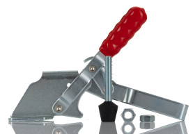 Dociskacz poziomy RS PRO otwarcie szczęk 100° głębokość szczęk 65.7mm Pionowy zacisk przegubowy