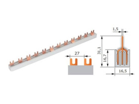 Szyna łączeniowa 3-fazowa 12STV 16mm2 E.4316/12STVW PAWBOL