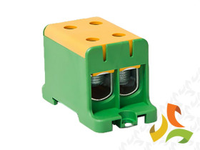 Zacisk WLZ35/2x95/z Al/Cu złączka przelotowa na szynę TH35 do podłoża żółto-zielona Cu245A Al220A 48.297 ELEKTROPLAST