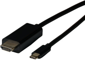 Adapter cable, 2 m, black, USB plug type C, straight to HDMI plug type A, straight, EBUSBC-HDMI-4K60K.2