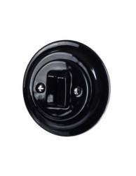 CERAMICZNY WŁĄCZNIK PODTYNKOWY DWUTOROWY SCHODOWY KLAWISZOWY CZARNY 2WP02x2SCHB KL