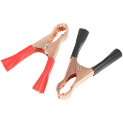 Zaciski krokodylkowe zestaw czerwony + czarny 50A 80mm