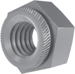 Press-in nut, M6, W 10 mm, H 5 mm, outer Ø 8.3 mm, steel, galvanized, 002.14.161