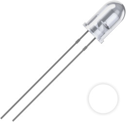 LED, THT, Ø 5 mm, white, 15000 mcd, 25°, 2111O182