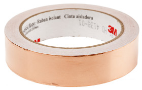 Taśma metalizowana szerokość 25.4mm Taśma miedziana grubość folii 0.04mm 3M wytrzymałość termiczna +155°C Brak 3,8 N/cm