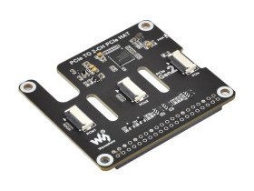 Waveshare 2-Ch PCIe FFC Adapter Board For Raspberry Pi 5, Expands 2-Ch PCIe FFC Connectors, Supports Stacking Multiple PCIe HATs