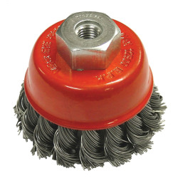 Faithfull 2107514150 Wire Cup Brush Twist Knot 65mm M14x2, 0.50mm Steel Wire
