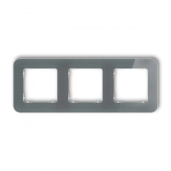 ICON Ramka uniwersalna potrójna zaokrąglona - efekt szkła (ramka: grafitowa spód: biały) 28-0-IRSZ-3