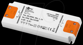 30003 LED transformer, 12 V DC, 0.5 - 30 W, slim