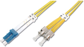 FO patch cable, LC to ST, 1 m, OS2, singlemode 9/125 µm, DK-2931-01