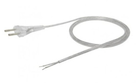 Przewód z płaską wtyczką b/u H03VVH2-F 2x0,5 transparentny S-13-0,5-2-0 /2m/