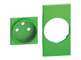 LIVING NOW Plakietka gniazda 2P+Z - 2 moduły - zielona KV55 LEGRAND