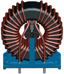 Dławik sieciowy 2,2 mH 10A Promieniowe ±30% Wtyczka PC 12mΩ Rdc rdzeń ferrytowy