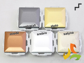 PERŁA Wyłącznik schodowy podświetlany satyna metalik WP-5PS ABEX