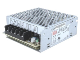 RS-50-24 Zasilacz impulsowy, do wbudowania,modułowy, 50W, 24VDC, 2,2A