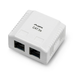 Gniazdko natynkowe 2x RJ45 ekranowane Lanberg - białe