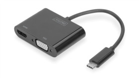 Adapter Graficzny Hdmi/ Vga 4K 30Hz Uhd/ Fhd Na Usb 3.1-C Z Audio Czarny...