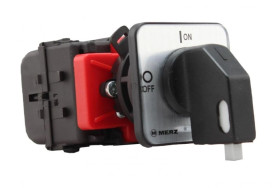 Łącznik krzywkowy 0-1 3P 16A IP65 centralny srebno-czarne 1 x kłódka ML016.3-FI/RG2