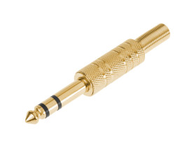 Wtyk JACK 6.3mm stereo złocony
