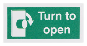 Znak, Poliester winylowy, Green, White, Turn To Open-Tekst Angielski, Tak Znak