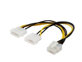 Przyłącze zasilające/adapter 2x Molex - EPS 8pin 15cm