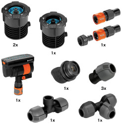 GARDENA System spryskiwaczy 08272-20 Zestaw startowy rurociągu - zraszacz kwadratowy Złącze wtykowe