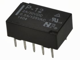 Przekaźnik; elektromagnetyczny miniaturowy; P-12; 12V; DC; 2 styki przełączne; 0,5A; 125V AC; 1A; 30V DC; do druku (PCB); Forwar