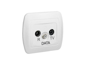 AKORD Gniazdo antenowe RTV-DATA białe częstotliwość dla wejścia 5-862 MHz AAD/11 KONTAKT SIMON