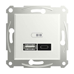 Schneider Electric EPH2770421D Asfora USB charging station white glossy