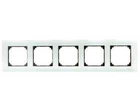 Merten M-Elegance Ramka pięciokrotna szklana brylantowy biały MTN404519