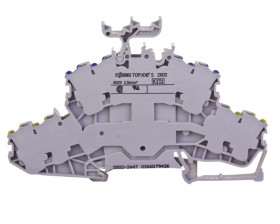 Złączka szynowa 2-pietrowa 4-przewodowa 2,5mm2 szara N/PE 2002-2447 TOPJOBS /50szt./