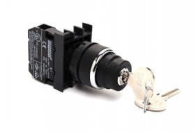 Przycisk kluczykowy, kluczyk wyciągany w każdej pozycji, 1NO+1NC, 0-I stabilny T0-B102AC20