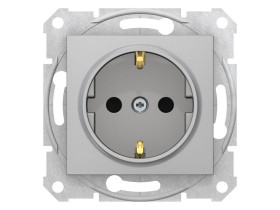 SEDNA Gniazdo pojedyncze z uziemieniem schuko aluminium SDN3000160 SCHNEIDER ELECTRIC