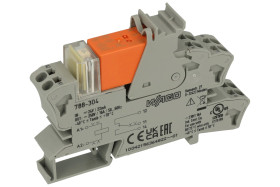 Przekaźnik; interfejsowy; instalacyjny; 788-304; 24V; DC; 1 styk przełączny; 16A; 250V AC; 16A; 24V DC; na szynę DIN35; Wago; Ro