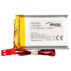 Akumulator litowo-polimerowy Akyga AKY0620 LP523450 Li-Po 3,7V 900mAh PCM JST 2.54...